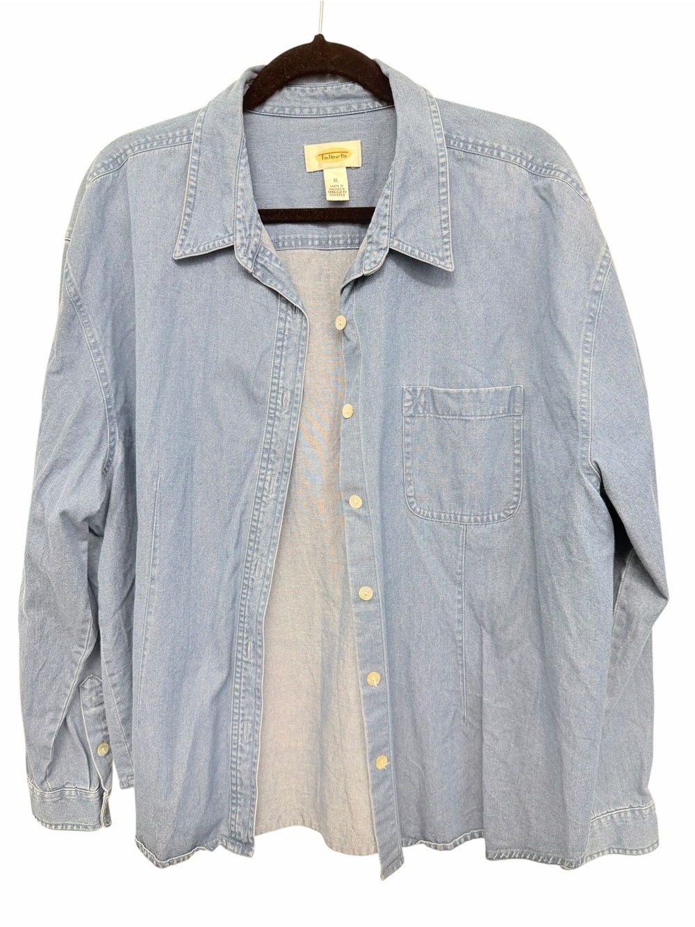 Vintage Light Blue Denim Button-Up Shirt - Classic Workwear